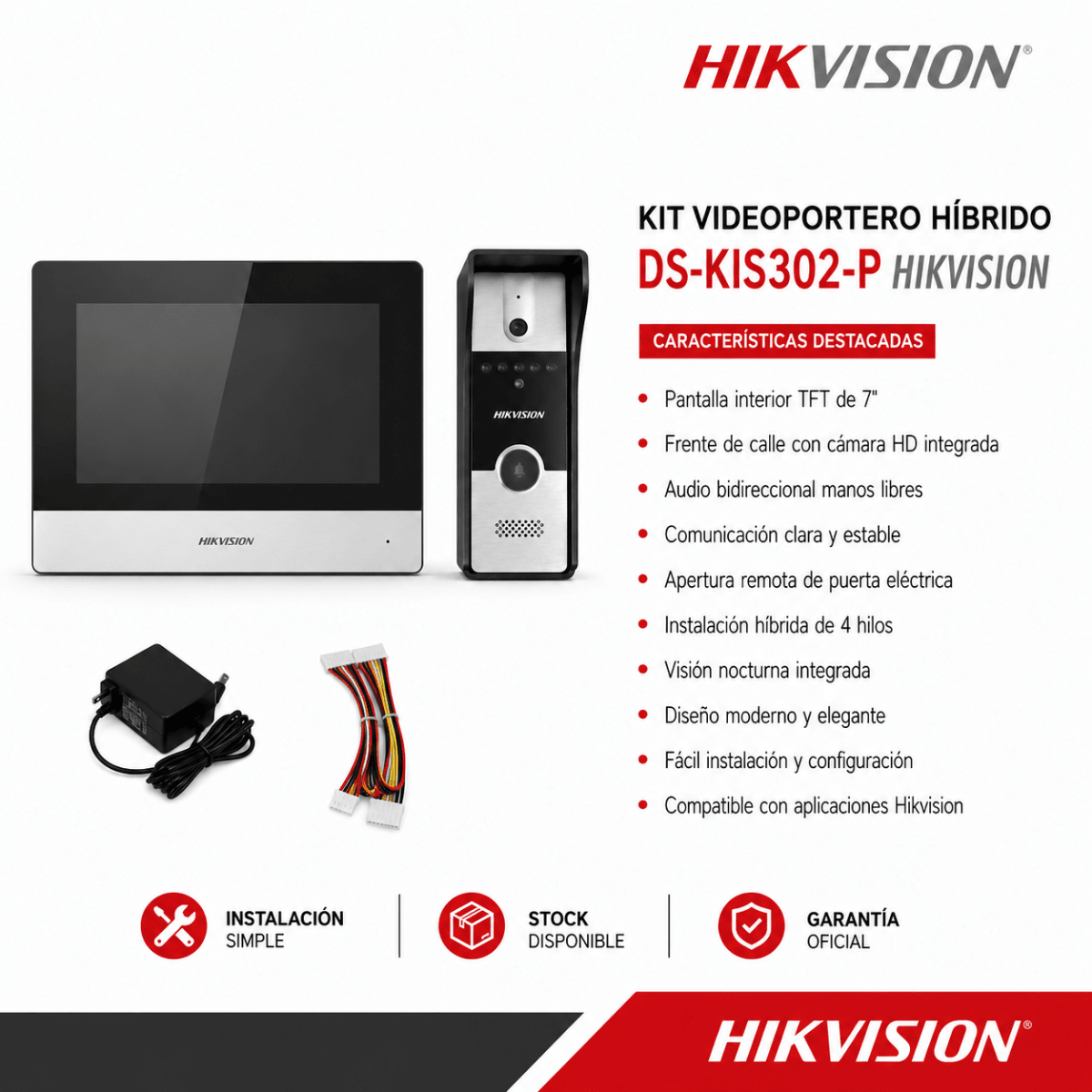VIDEO PORTERO HIBRIDO DS-KIS302-P2