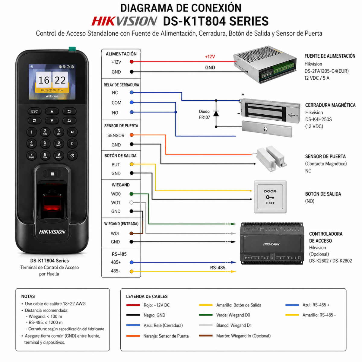 Control de Acceso Hikvision DS-K1T804AMF2
