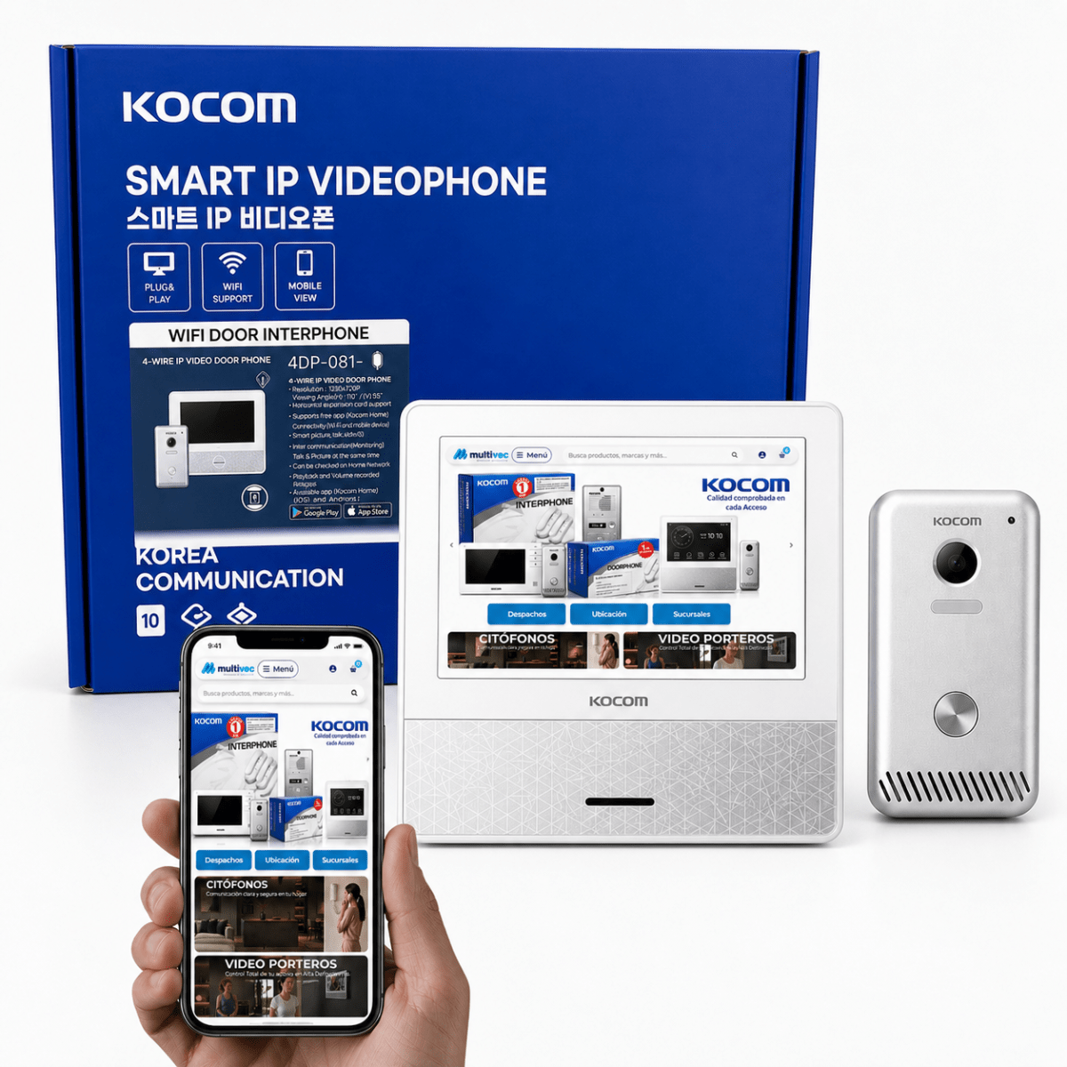 VIDEO PORTERO WIFI KOCOM KCV-S701 IP2W 0