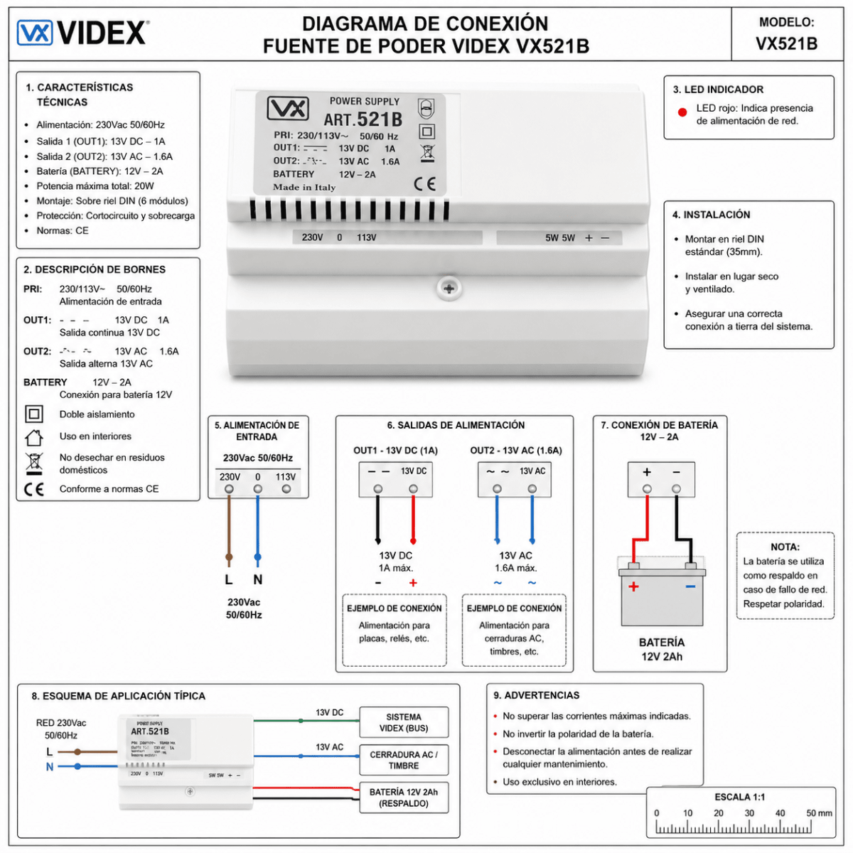 Fuente de Poder Videx VX521B3