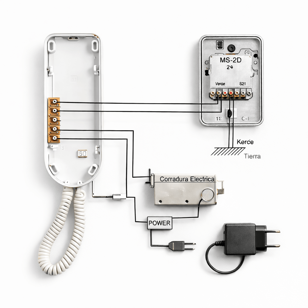 KIT PORTERO KOCOM 1 CITOFONO FRENTE METAL KDP-501AM+MS2D5