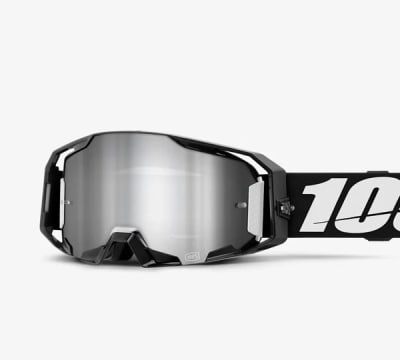 Antiparra Off-Road modelo Armega Black Silver Lens | 100 Percent
