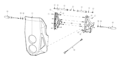 AJP SET SOPORTE TRIANGULAR PARABRISAS PR7