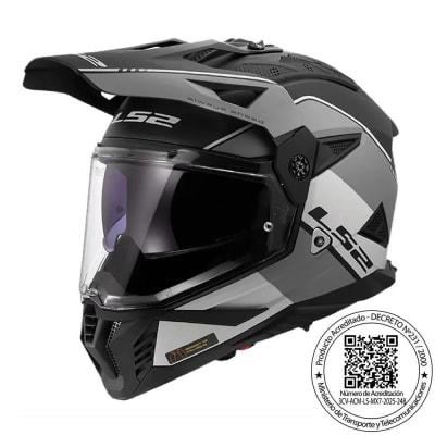 CASCO LS2 MX702 PIONEER II RALLY GRIS NEGRO MAT L