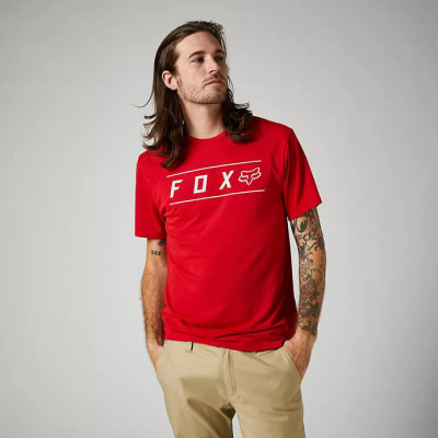 POLERA FOX  M/CORTA PINNACLE ROJO S