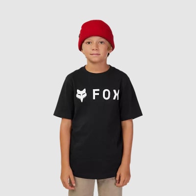 POLERA FOX M/CORTA  NEGRA NIÑO XL