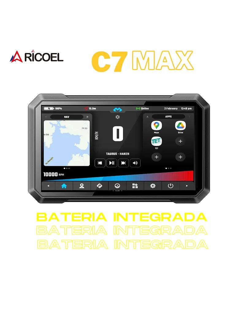 CARPLAY RICOEL C7 MAX DESCONETABLE CON BATERIA1