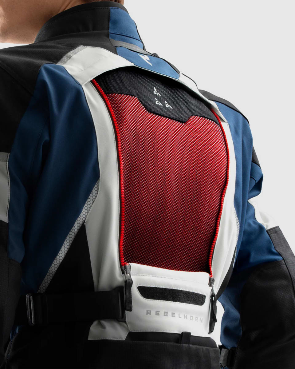 CHAQUETA LARGA REBELHORN HARDY 3.0 AZUL GRIS ROJO L2