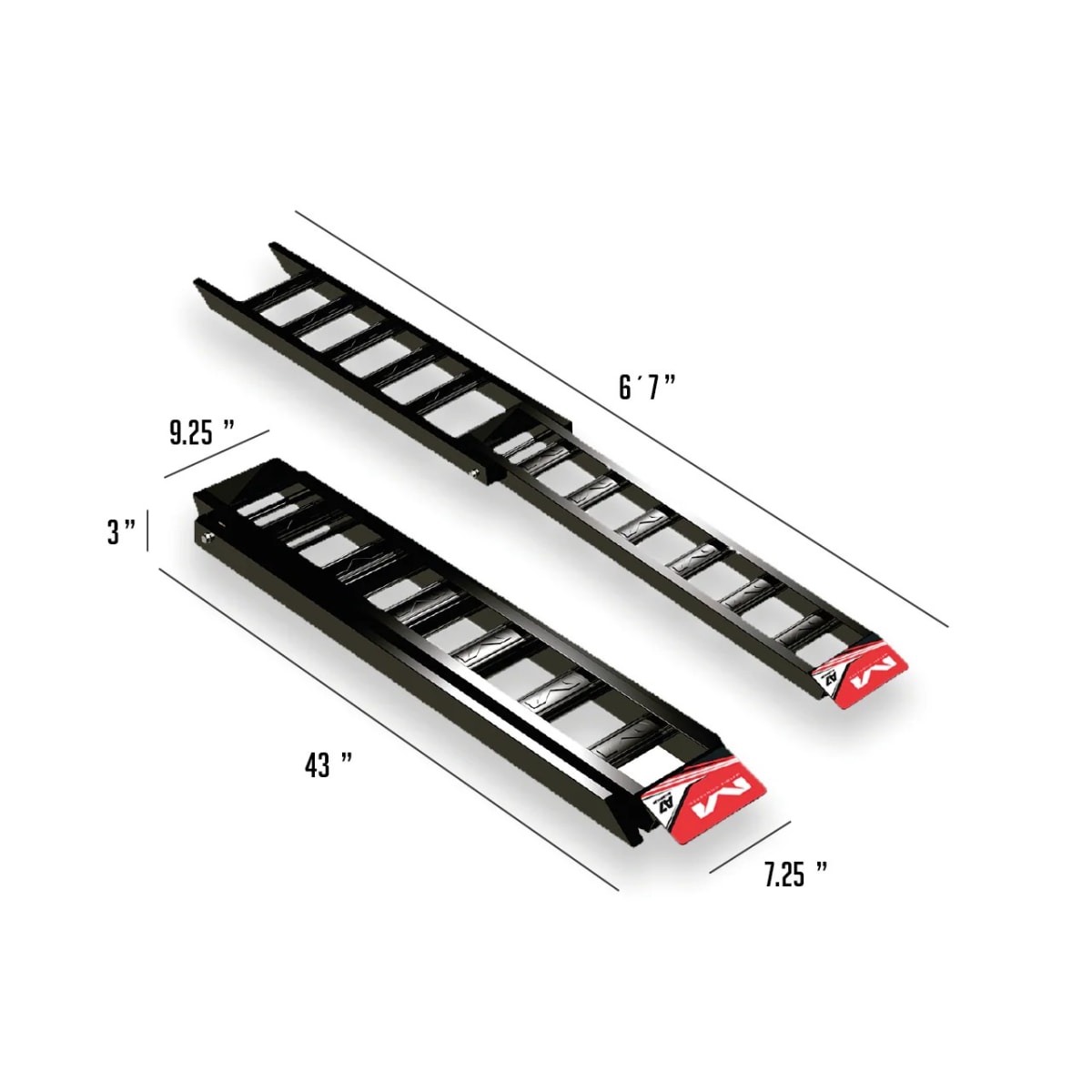 RAMPA DE CARGA PLEGABLE PARA MOTO | MATRIX A7 BLANCO NEGRO4