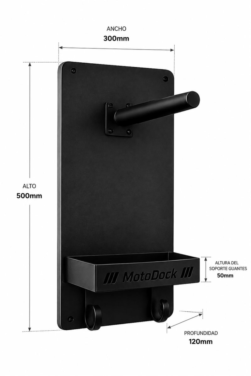 MOTODOCK SOPORTE CASCO/GUANTES DE PARED4