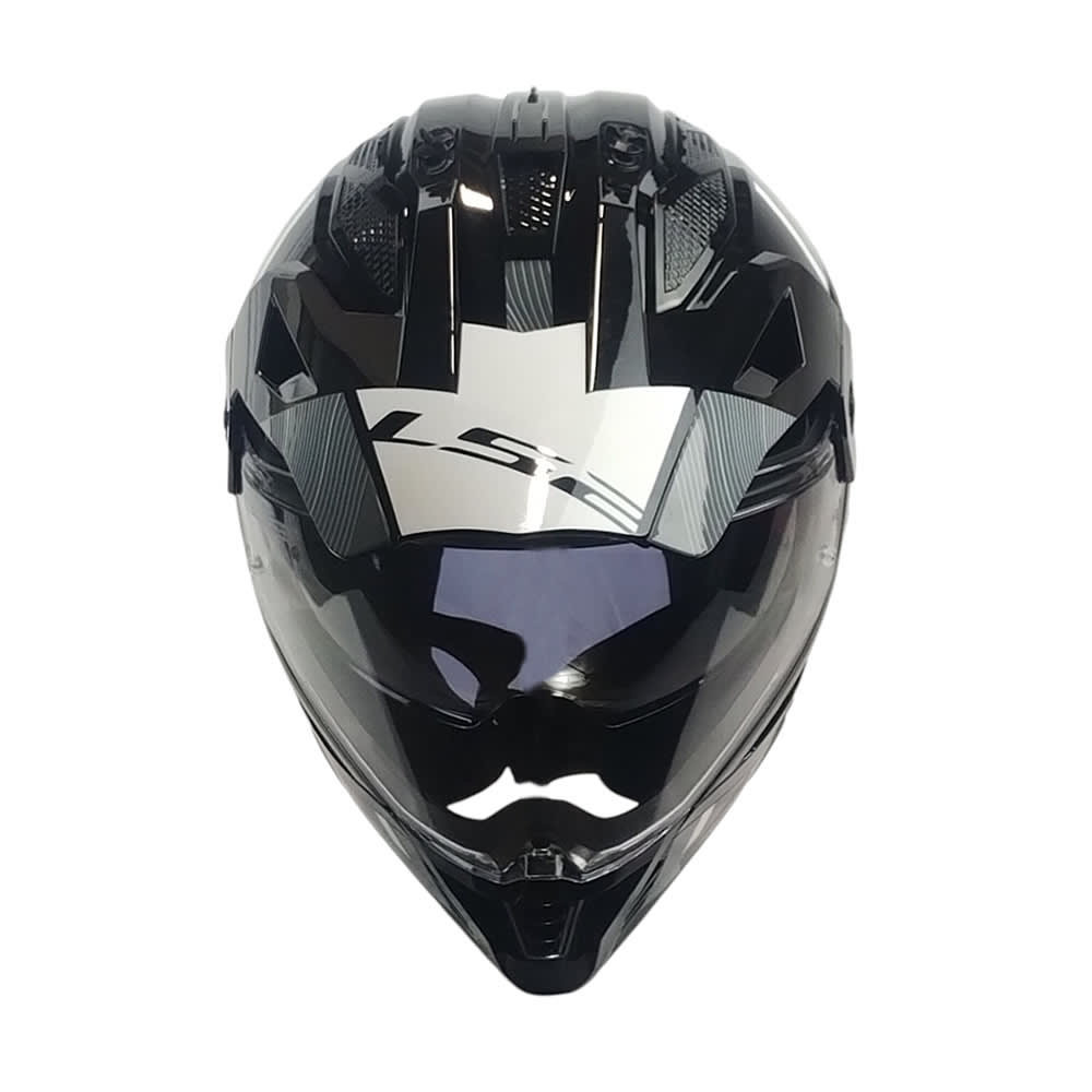 CASCO LS2 MX702 PIONEER II HILL NEGRO BLANCO XL5