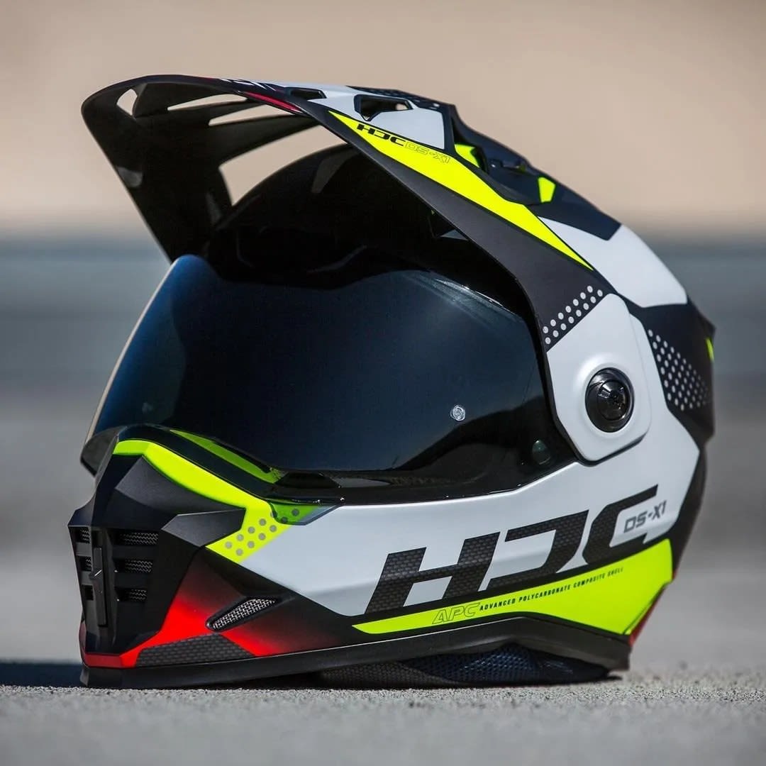 Casco HJC Tactic Blanco Amarillo Fluor M2