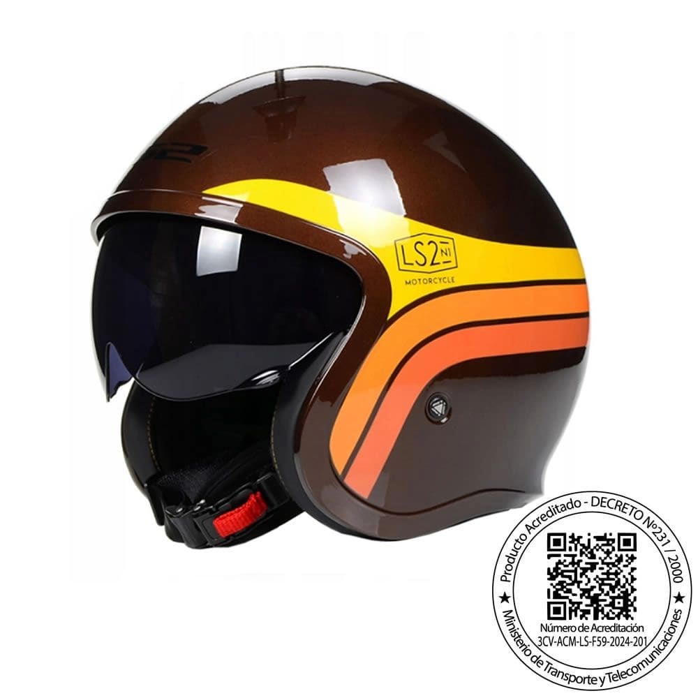 CASCO LS2 OF599 SPITFIRE II SUNRISE CAFE L1