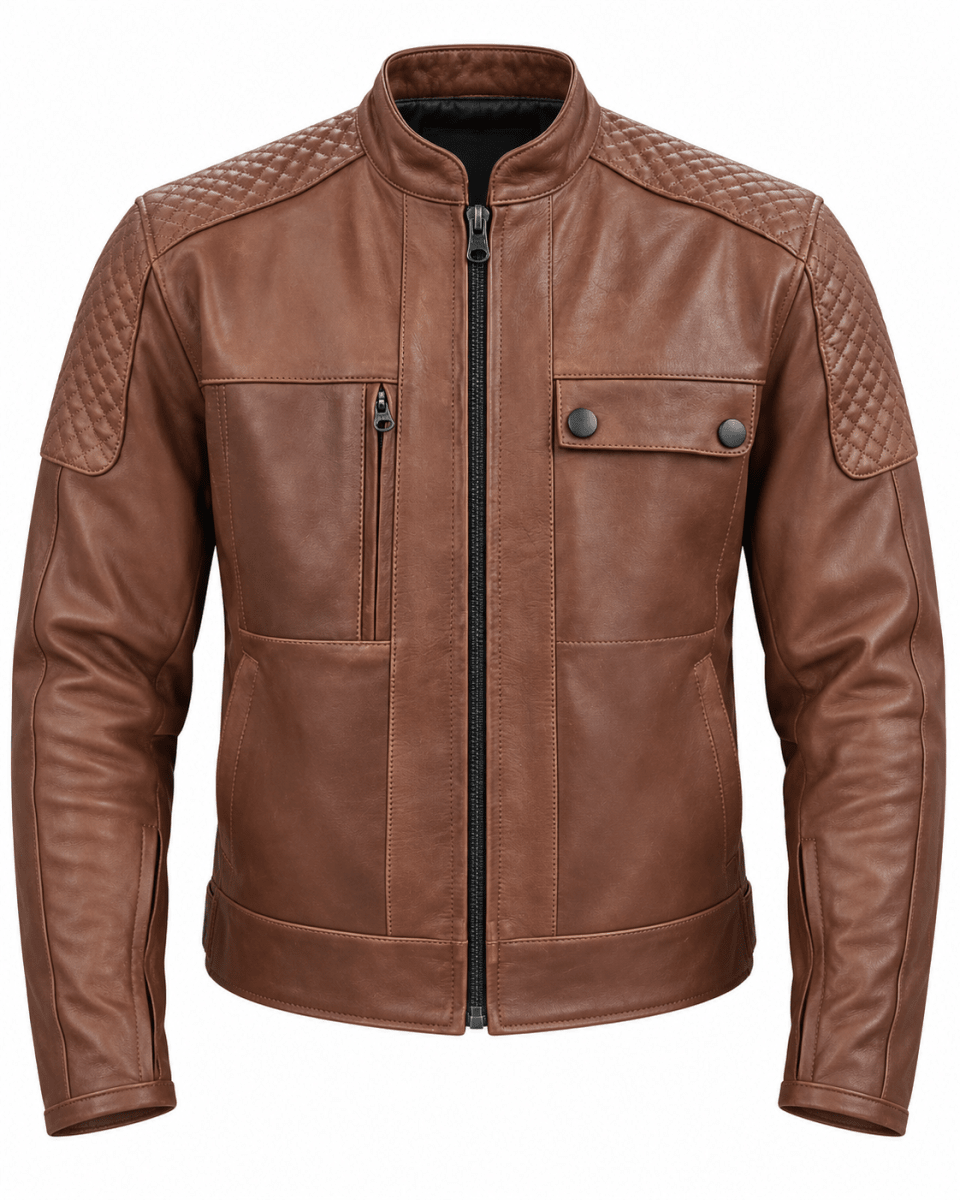 CHAQUETA KMZ CUERO CAFE RACER L1