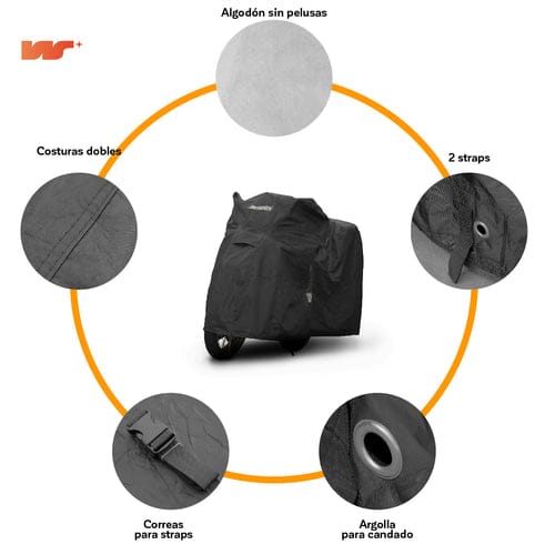 Cobertor  negro deluxe MOTO M con top case3