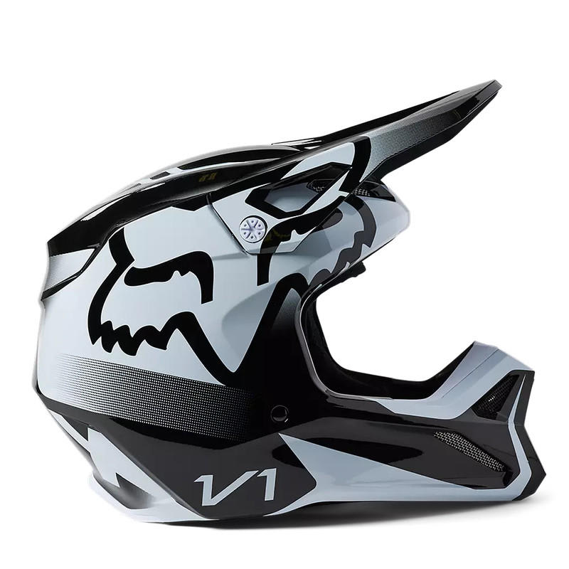 Casco FOX V1 Leed Negro Blanco2