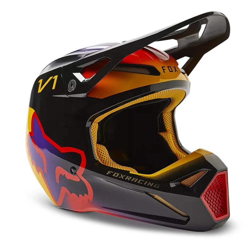 Casco FOX V1 Toxsyk Negro/Amarillo1