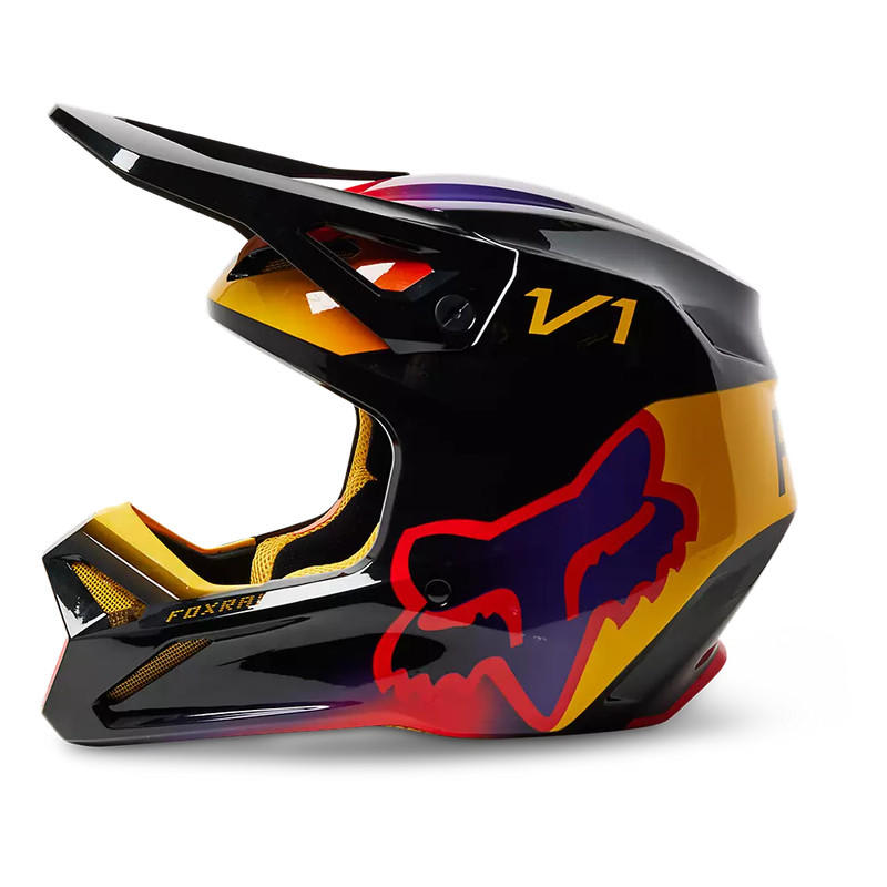 Casco FOX V1 Toxsyk Negro/Amarillo3
