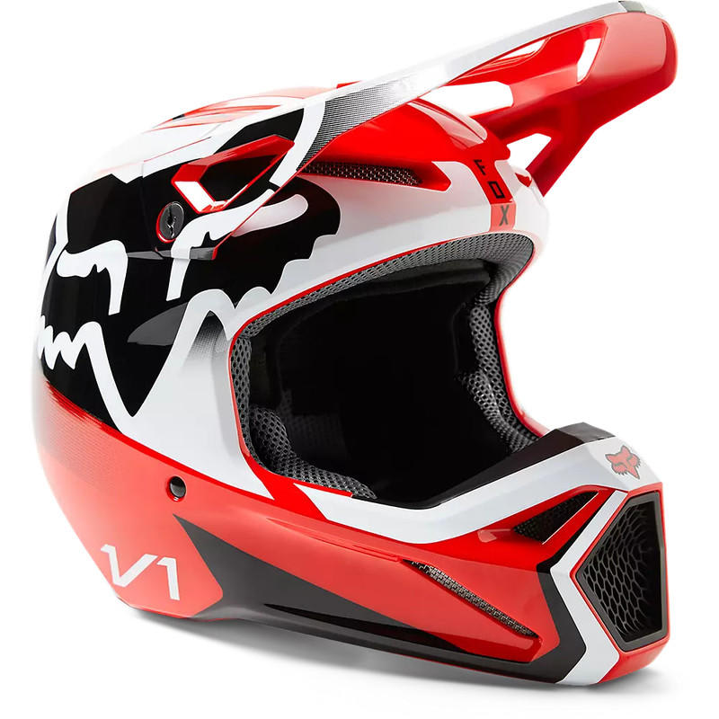 Casco FOX V1 Leed Rojo Fluor1