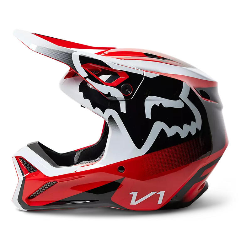 Casco FOX V1 Leed Rojo Fluor3
