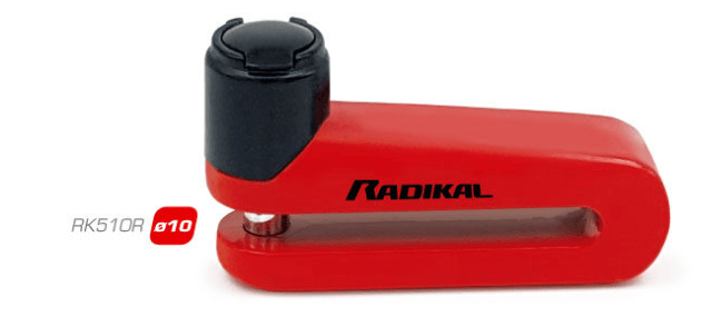 Candado rojo con testigo 10mm Radikal1