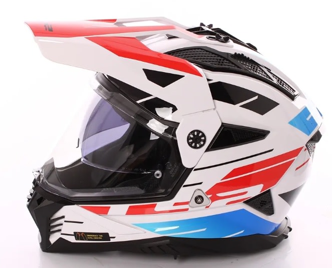 CASCO LS2 MX702 PIONEER II NAMIB BLANCO AZUL ROJO M2