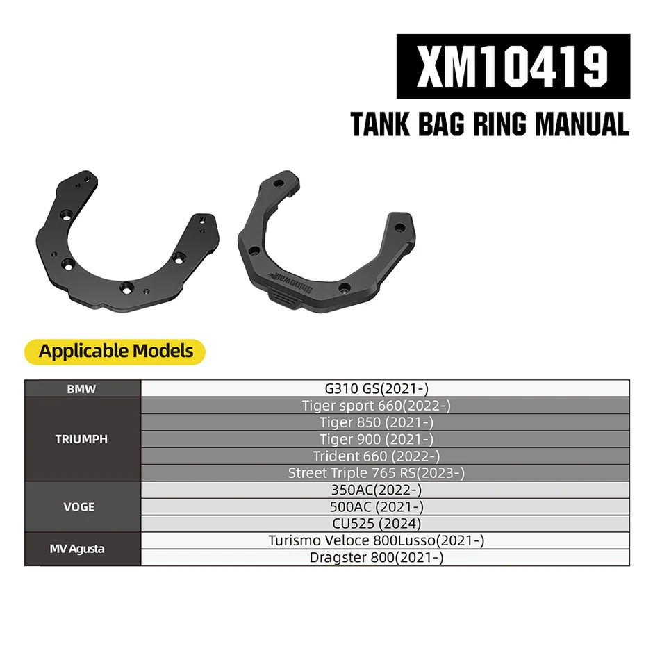 RHINOWALK- KIT ANCLAJE ANILLO + BOLSO ESTANQUE 6,5 LT (TRIUMPH/ VOGE/ MV AGUSTA)2