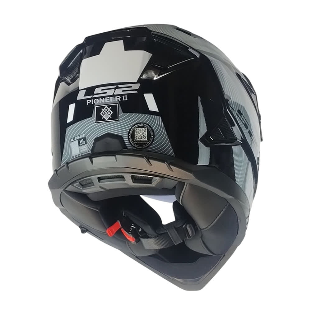 CASCO LS2 MX702 PIONEER II HILL NEGRO BLANCO T-L2
