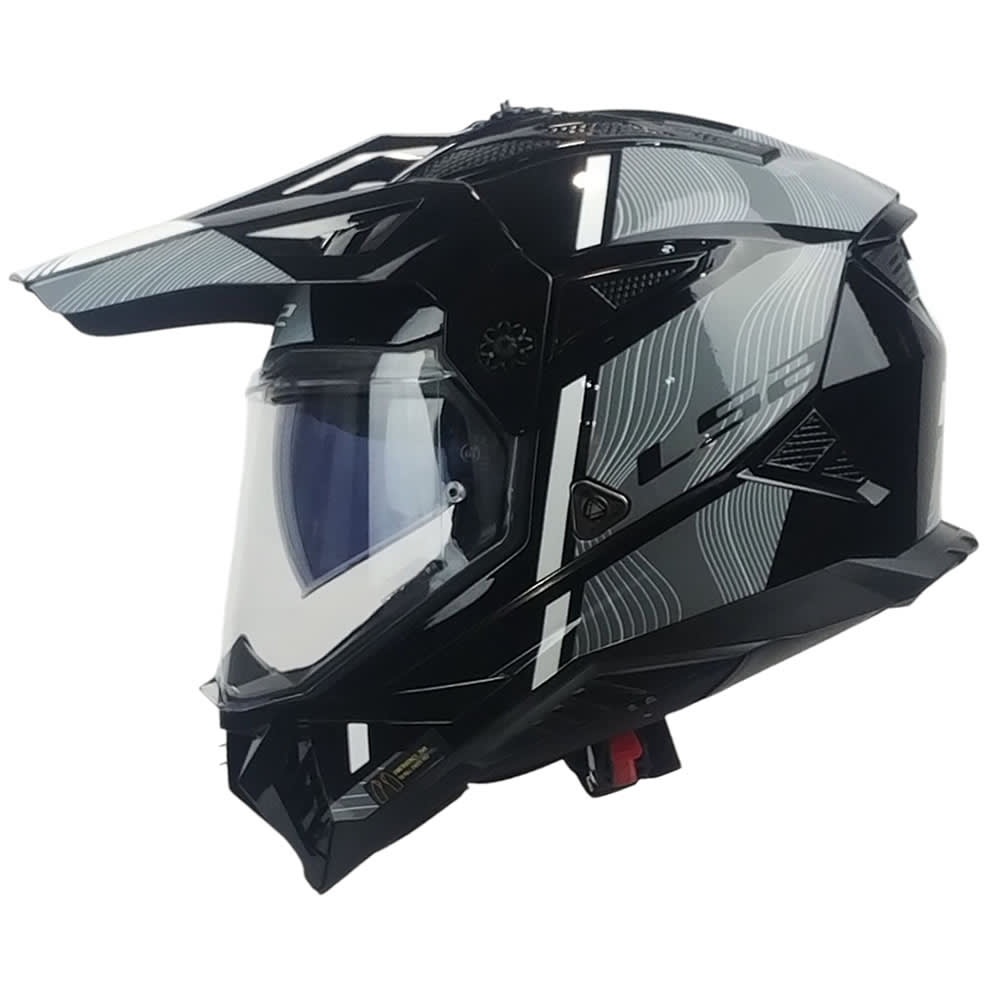 CASCO LS2 MX702 PIONEER II HILL NEGRO BLANCO T-L3