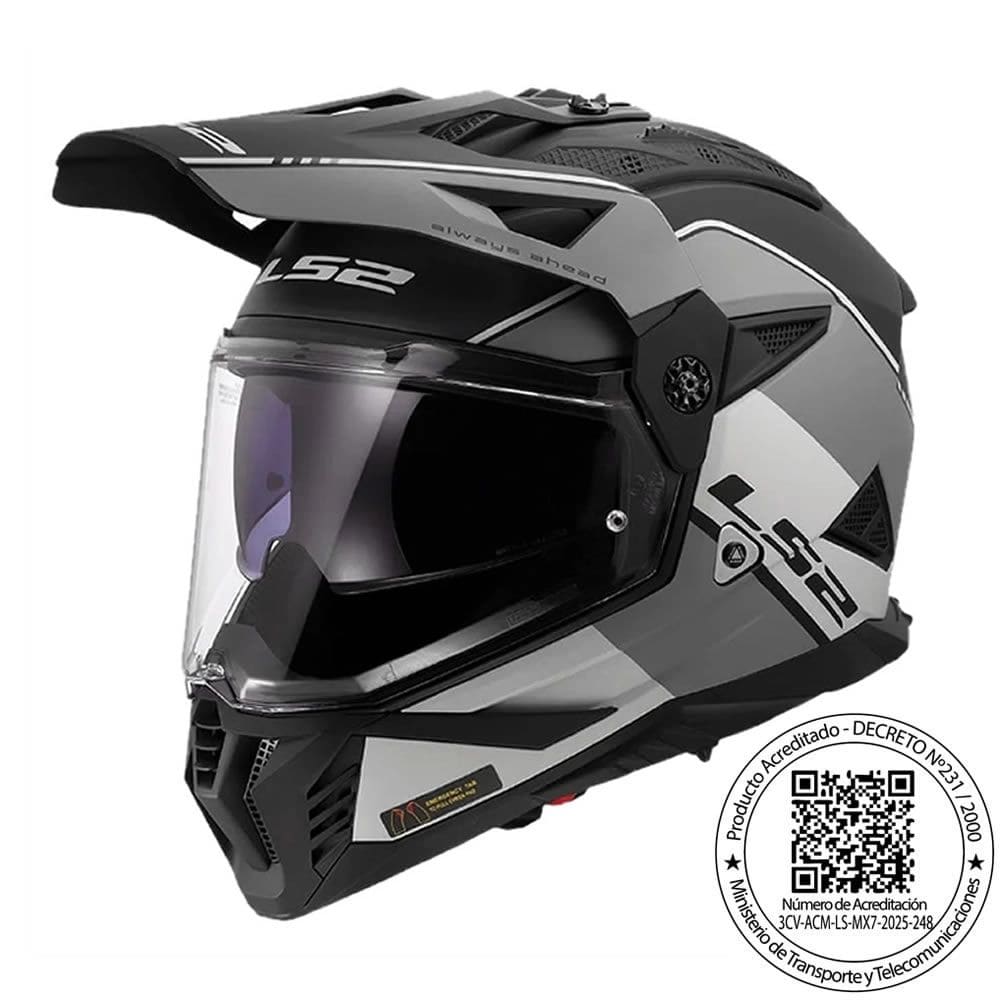 CASCO LS2 MX702 PIONEER II RALLY GRIS NEGRO MAT M1