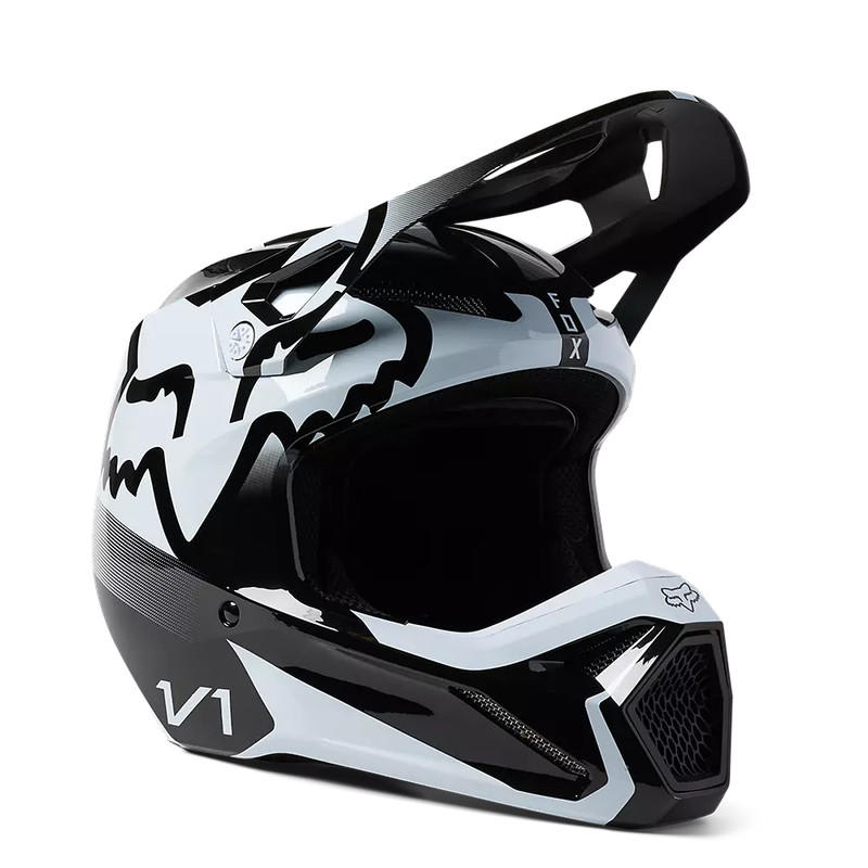 Casco FOX V1 Leed Negro Blanco | MOTOTRAINER