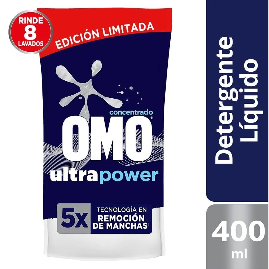 Detergente Líquido Omo Matic Ultra Power 400ml Precio Chile | Detergente para Lavadora Limpieza Profunda