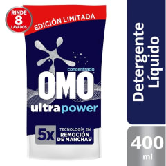 Detergente Líquido Omo Matic Ultra Power 400ml Precio Chile | Detergente para Lavadora Limpieza Profunda