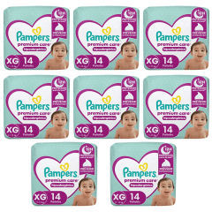 Manga Pampers Premium Care XG 128 Unidades Precio Chile | Pañales Pampers Extra Grande Pack Ahorro 16x8