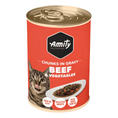 Amity Lata Beef y Vegetales 415g Precio Chile | Alimento Húmedo Perro Carne Verduras Premium
