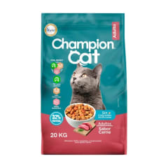 CHAMPION CAT CARNE 20KG – ALIMENTO PARA GATOS ADULTOS | FORMATO AHORRO EN CHILE