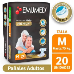 Pañal Emumed Adulto M x20 Velcro Precio Chile | Pañales Adulto Mediano Alta Absorción Incontinencia