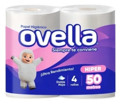 Papel Higiénico Ovella 50 Metros 4 Rollos Precio Chile | Papel Higiénico Rendidor