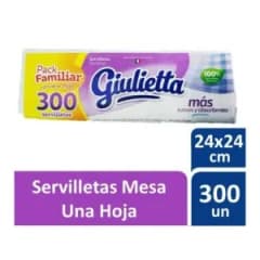 Giulietta Servilleta 300 Unidades Precio Chile | Servilletas Desechables Prácticas y Rendidoras para Hogar y Negocio