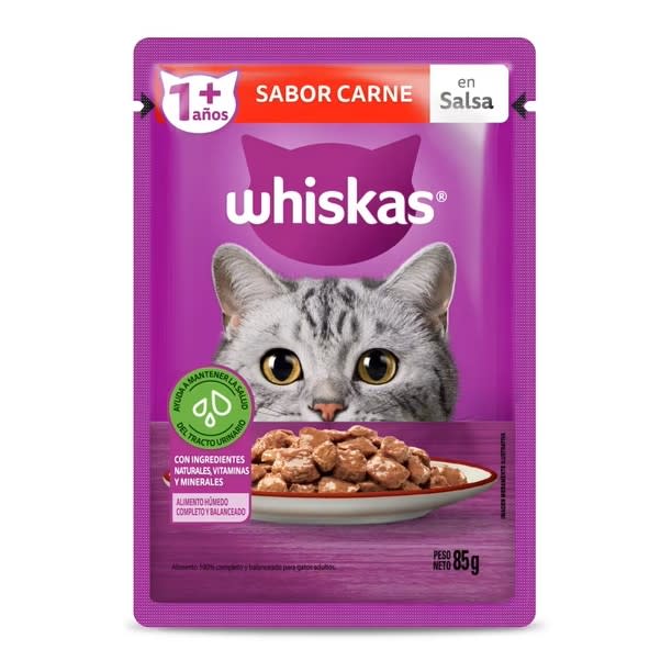 Whiskas Gato Carne Premio 85g Precio Chile | Snack Gato Carne Sachet Alimento Húmedo1