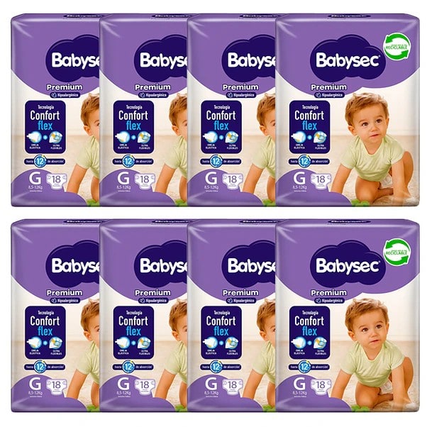 Manga Babysec G 144 Unidades Precio Chile | Pañales Babysec Talla G Pack Ahorro 8x181