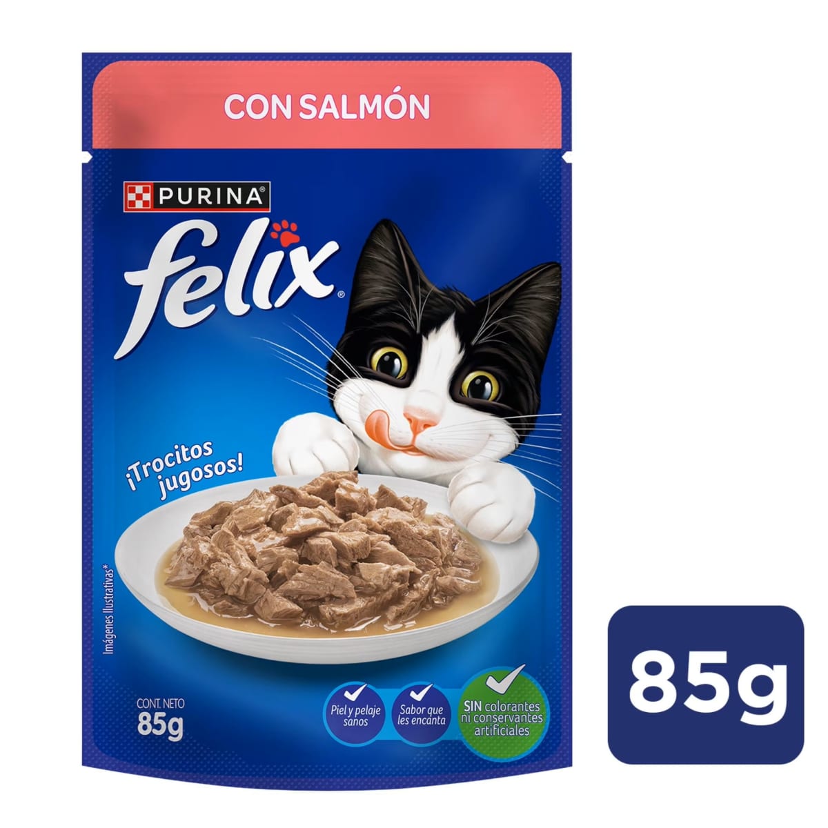 Felix Premio Salmón Pouch 85g Precio Chile | Snack Gato Salmón Sachet Alimento Húmedo1