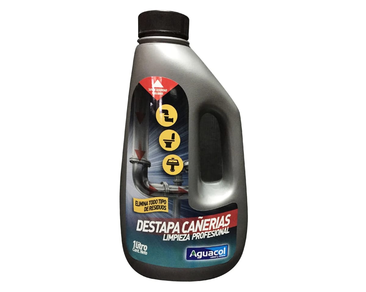 Aguacol Destapa Cañerías 1 Litro Precio Chile | Destapador de Drenajes Potente y Rápido1