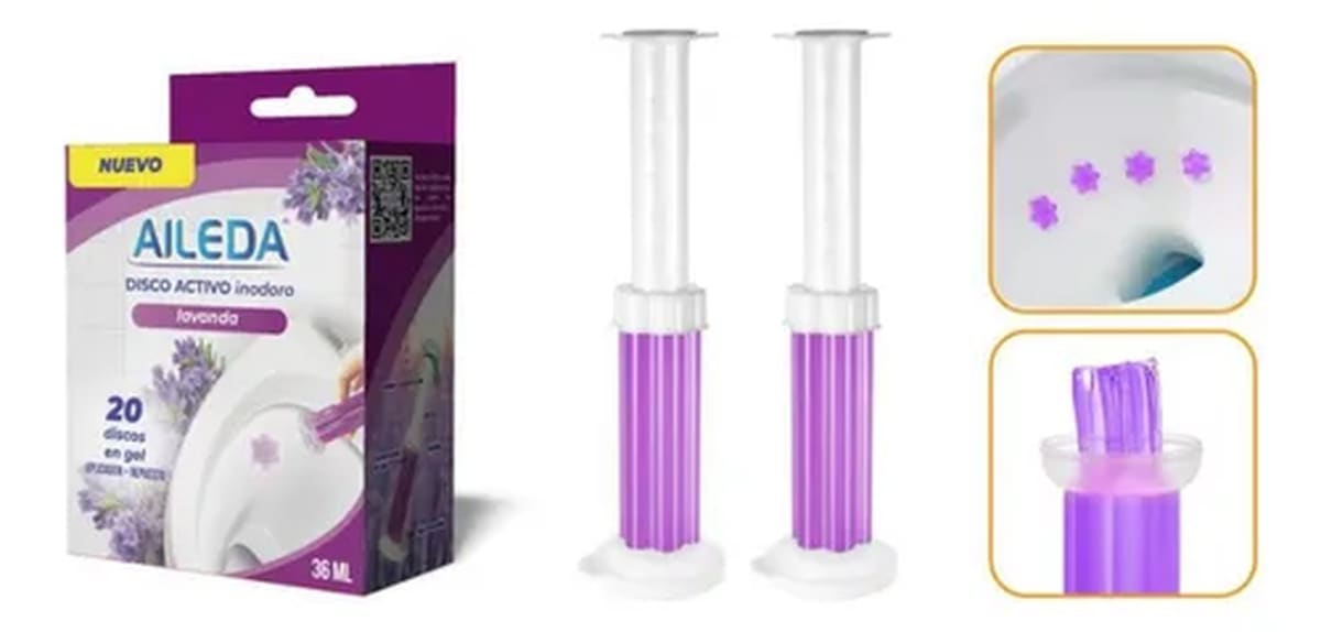 Aileda Disco Activo Baño 20 Unidades Lavanda Precio Chile | Limpieza WC Aroma Lavanda Duradero1
