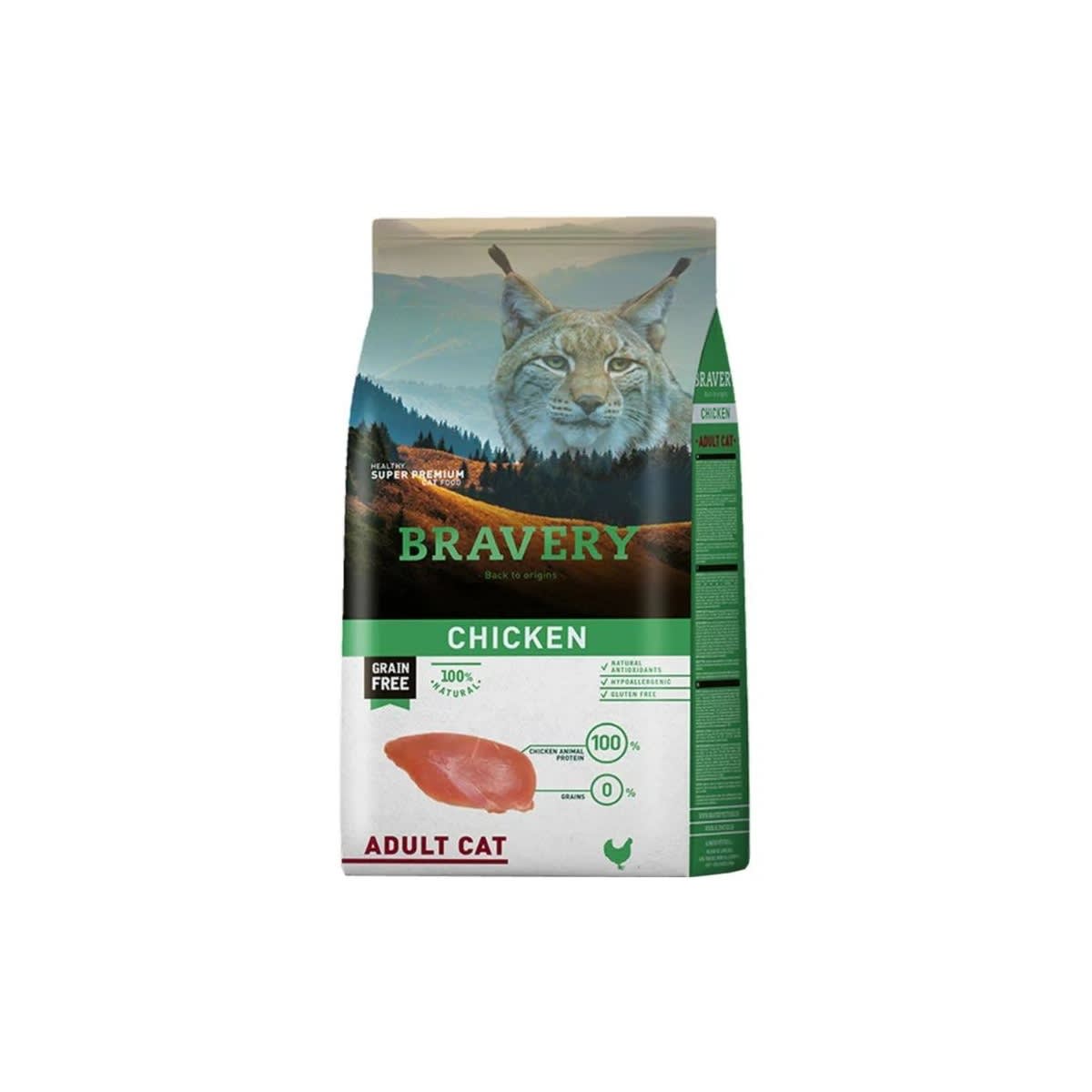 BRAVERY GATO ADULTO POLLO 2KG – ALIMENTO PREMIUM GRAIN FREE PARA GATOS | CHILE1