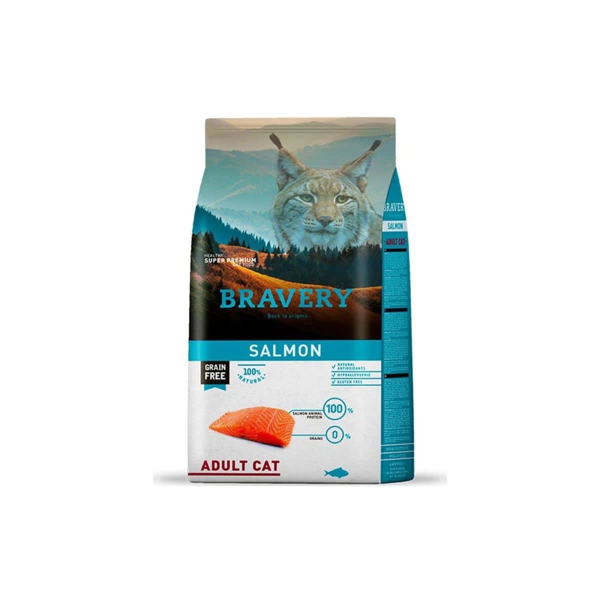 BRAVERY GATO SALMÓN 2KG – ALIMENTO PREMIUM PARA GATOS ADULTOS | GRAIN FREE CHILE2