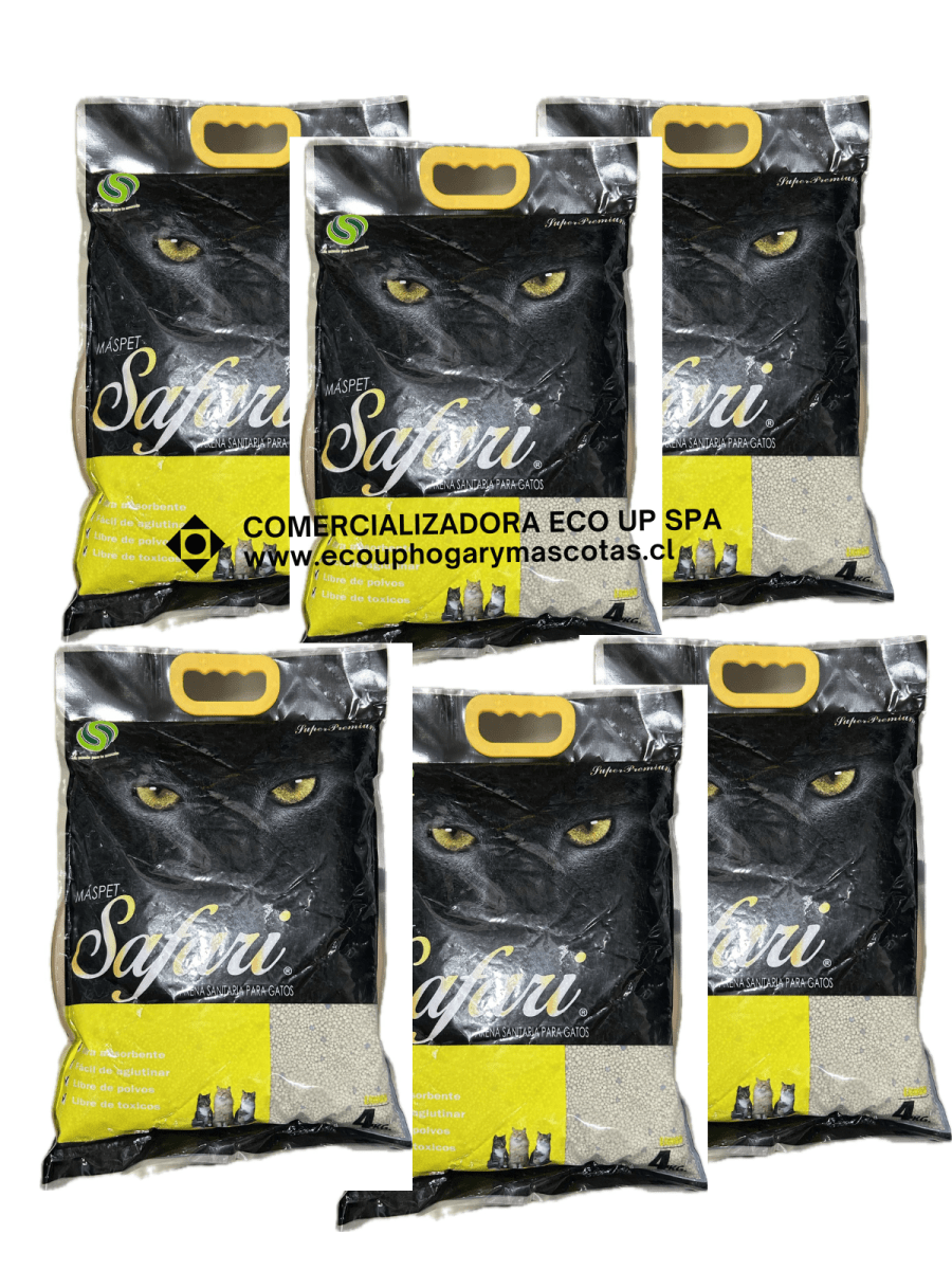 Manga Safari Limón 24kg 6x4kg Arena Aglutinante Precio Chile | Arena Sanitaria Gato Control Olores1