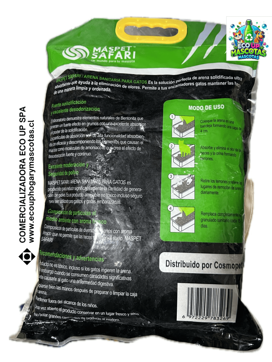Manga Arena Safari Manzana 24kg 6x4kg Aglutinante Precio Chile | Arena Sanitaria Gato Control Olor3