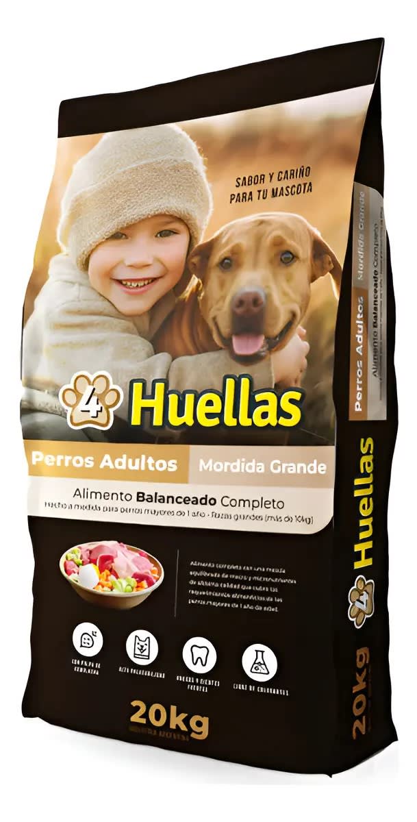 4 Huellas Perro Adulto Mordida Grande 20kg Precio Chile | Alimento Perro Adulto Razas Grandes2