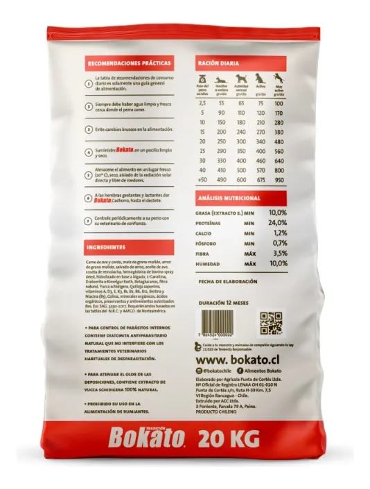 Bokato Alimento Perro Adulto 20kg Precio Chile | Comida Perro Adulto Saco 20kg Alto Rendimiento2